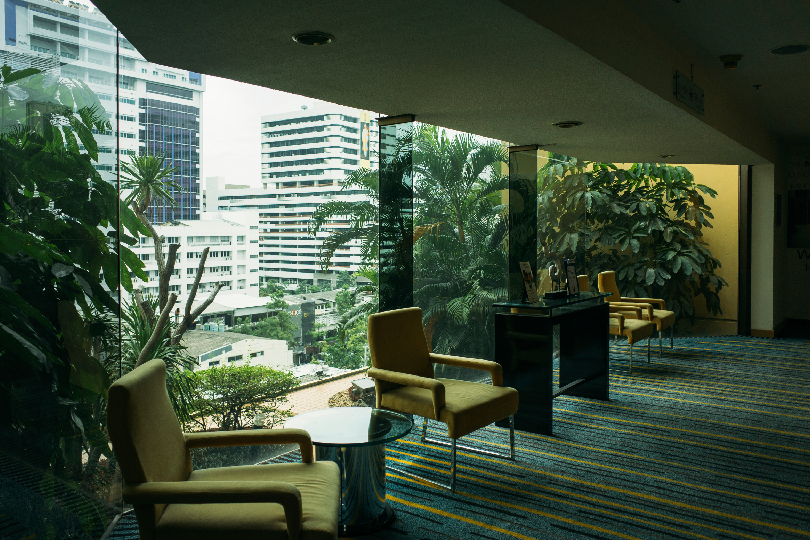 Image of a peaceful, modern office interior