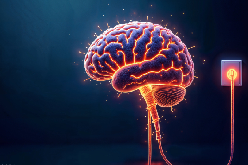 Image of a brain with a light switch flipping