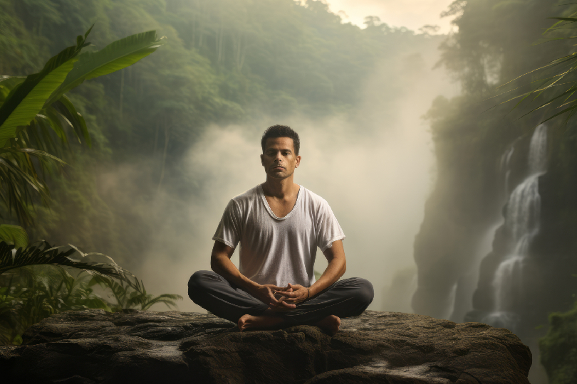 Image of a person in a deep, peaceful meditation (Lasting Inner Peace through Andheri Meditation Therapy