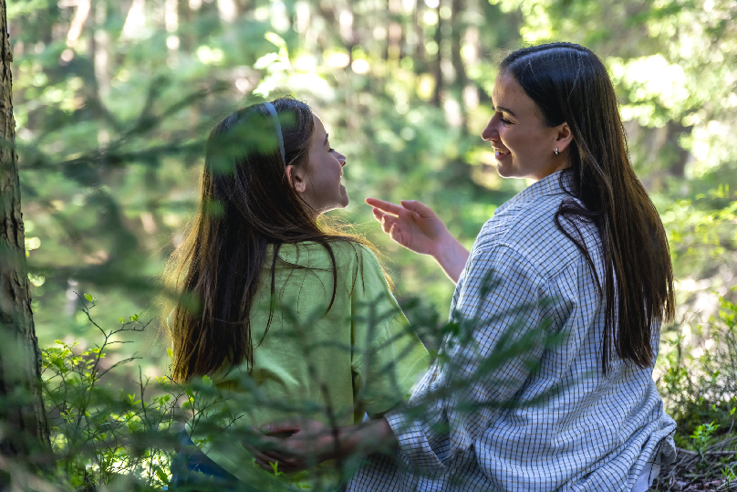 1. A woman practicing boundaries as part of her childhood emotional healing journey